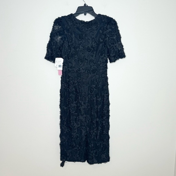 NWT Aqua Lace Applique Short Sleeve Black Cocktail Dress Size 6 - Picture 8 of 8